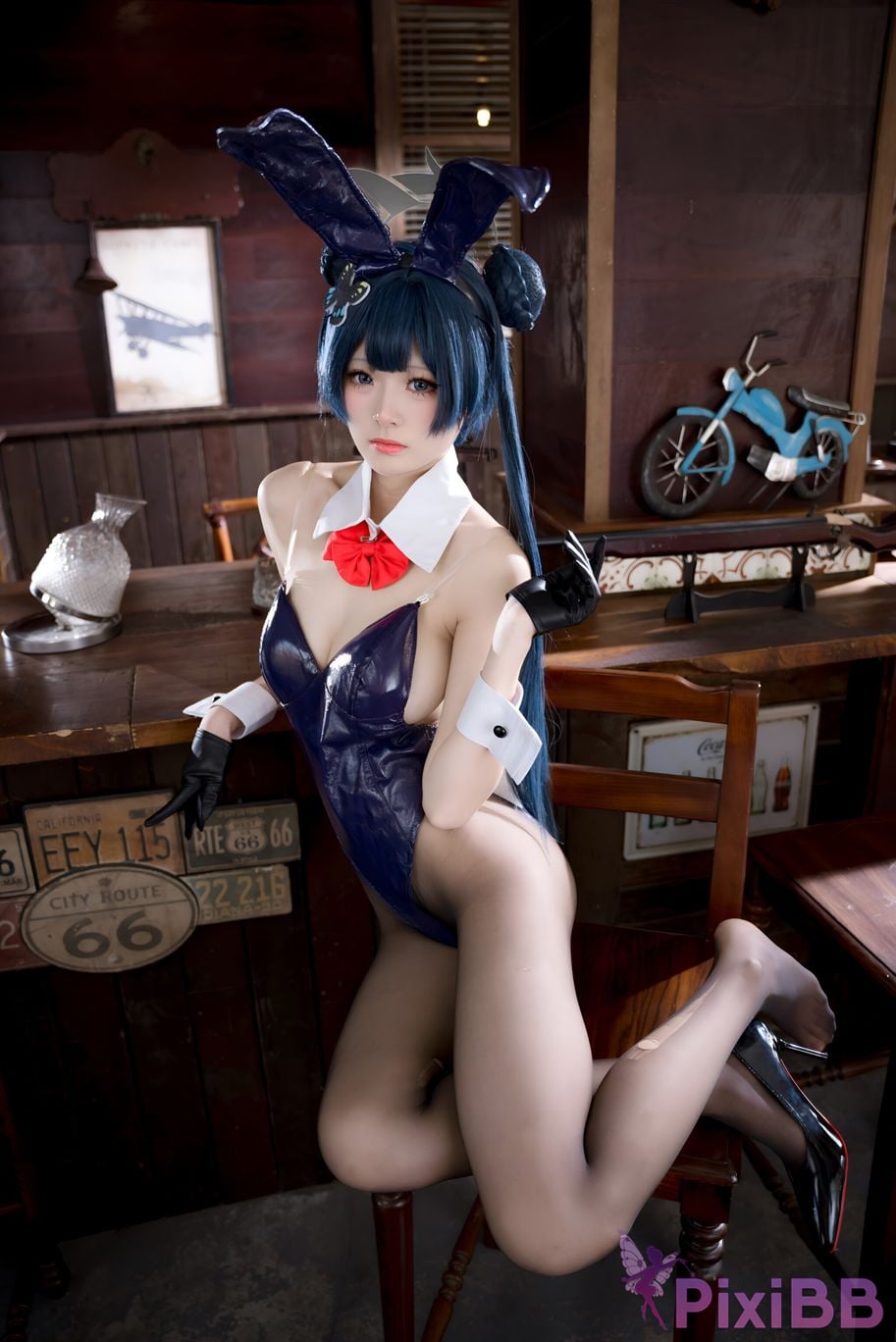 Cosplay Jiuqi Meow Blue Archives Longhua Concubine Saki Bunny Girl PixiBB.COM 051
