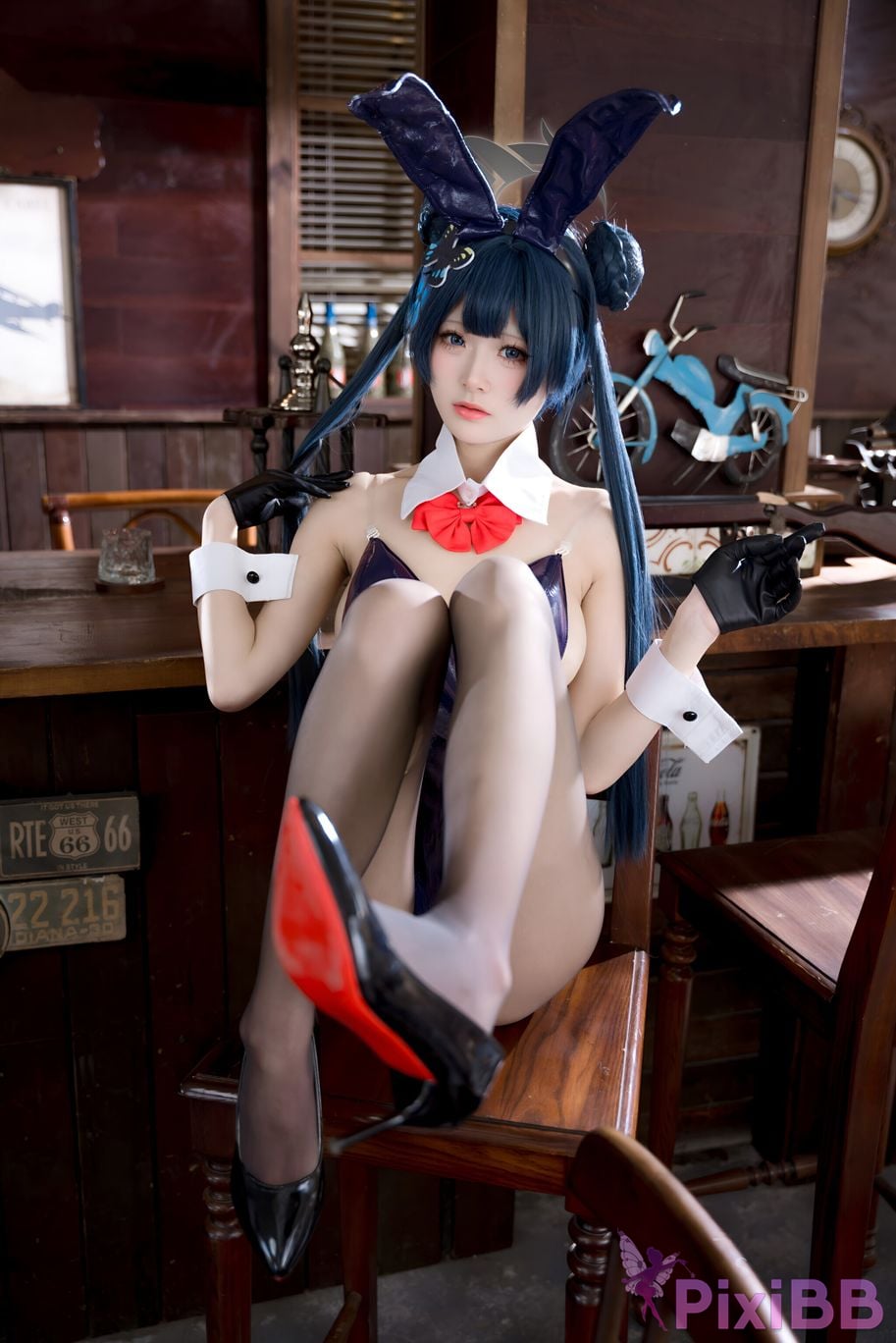 Cosplay Jiuqi Meow Blue Archives Longhua Concubine Saki Bunny Girl PixiBB.COM 055