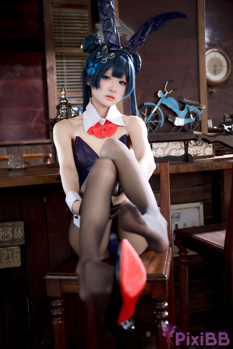 Cosplay Jiuqi Meow Blue Archives Longhua Concubine Saki Bunny Girl PixiBB.COM 057