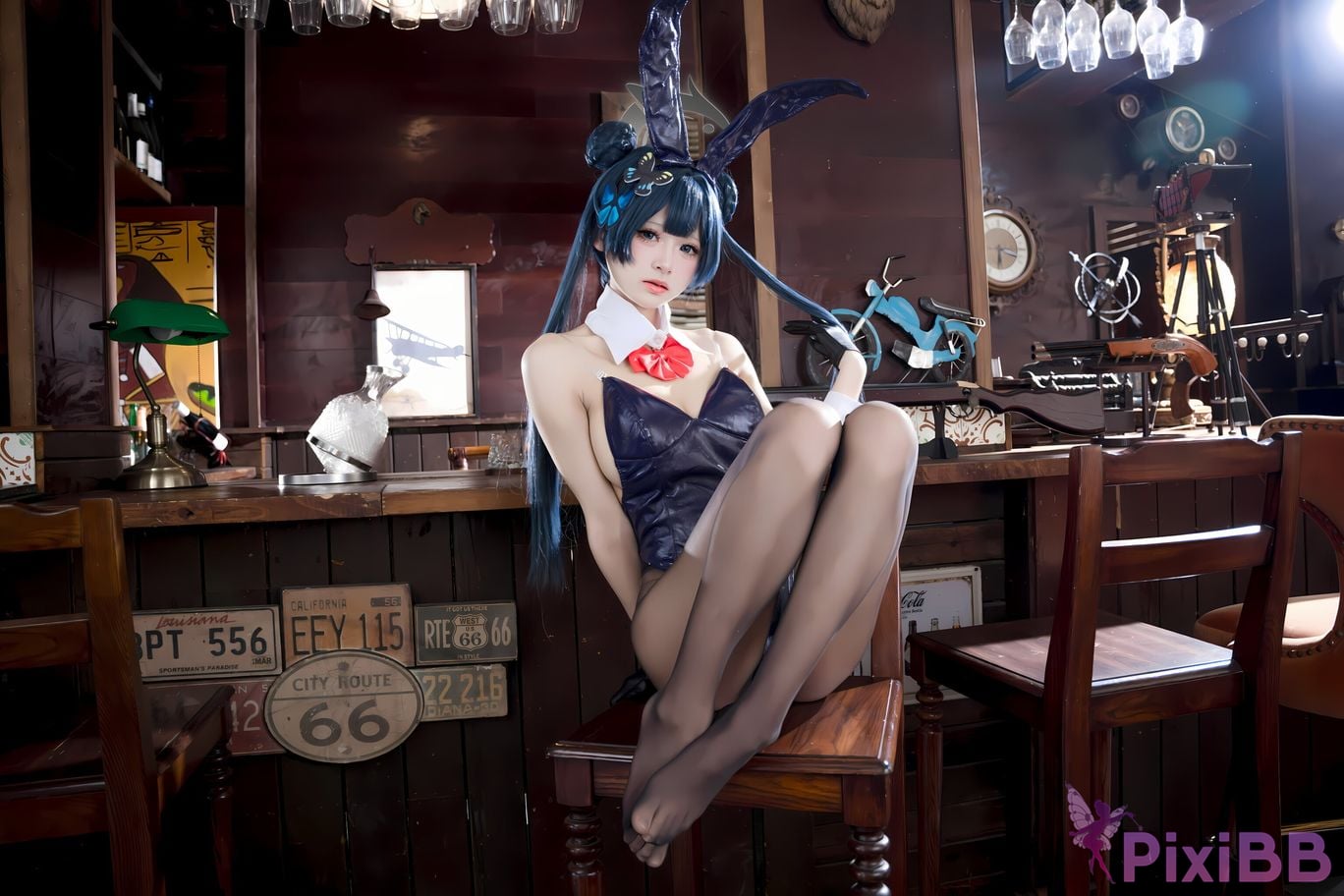 Cosplay Jiuqi Meow Blue Archives Longhua Concubine Saki Bunny Girl PixiBB.COM 058