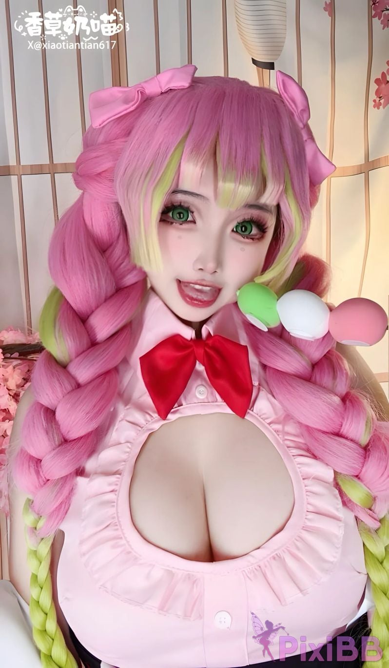 Cosplayer Vanilla Milk Meow D e m o n S l a y r K i t s u Y b Kanroji Mitsuri Collectors Edition PixiBB.COM 016