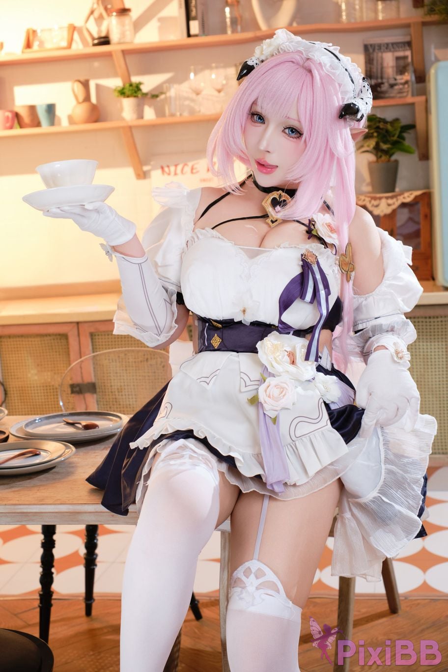 Cosplayer walnut meow Honkai Impact 3 Alicia maid PixiBB.COM 001