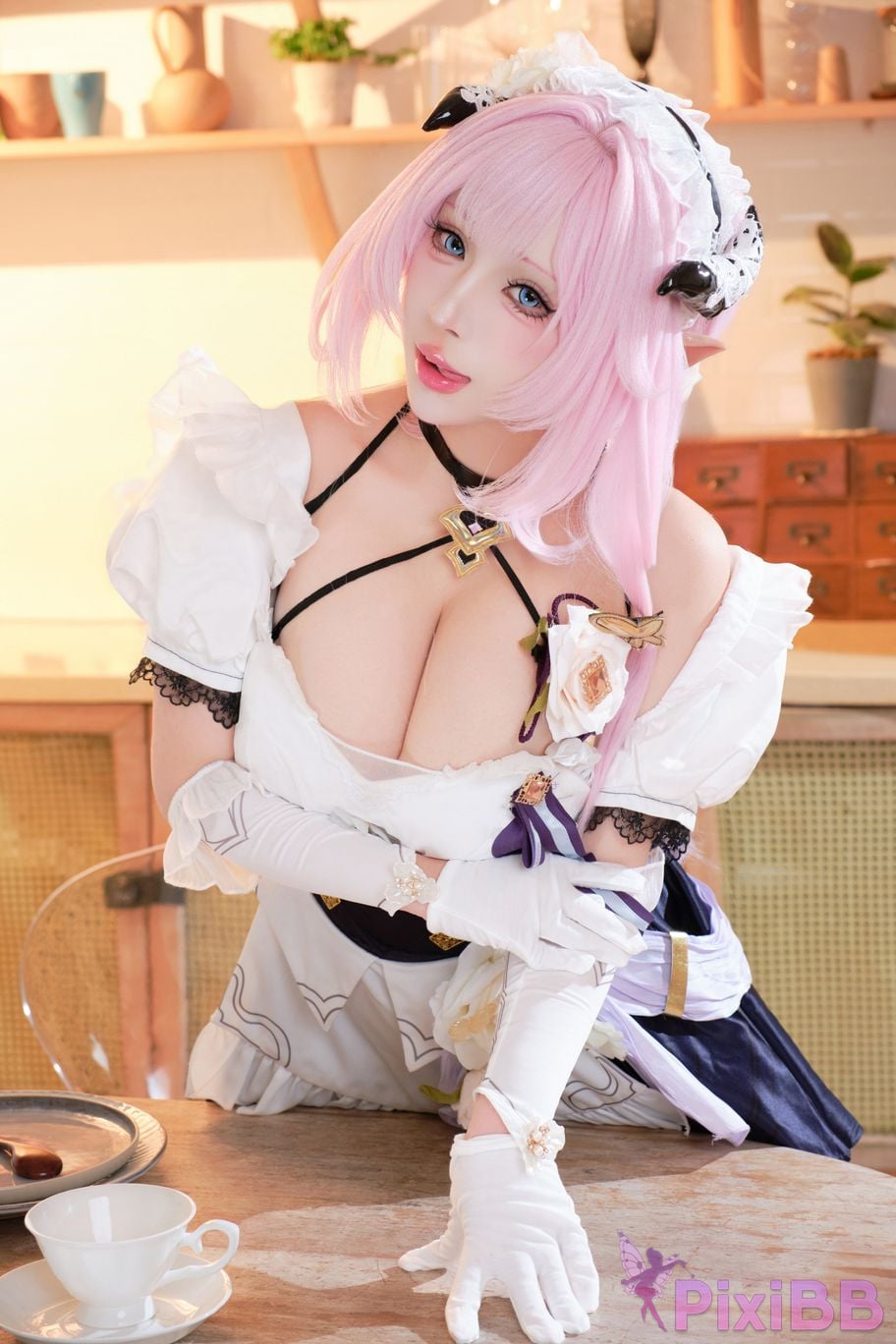 Cosplayer walnut meow Honkai Impact 3 Alicia maid PixiBB.COM 019