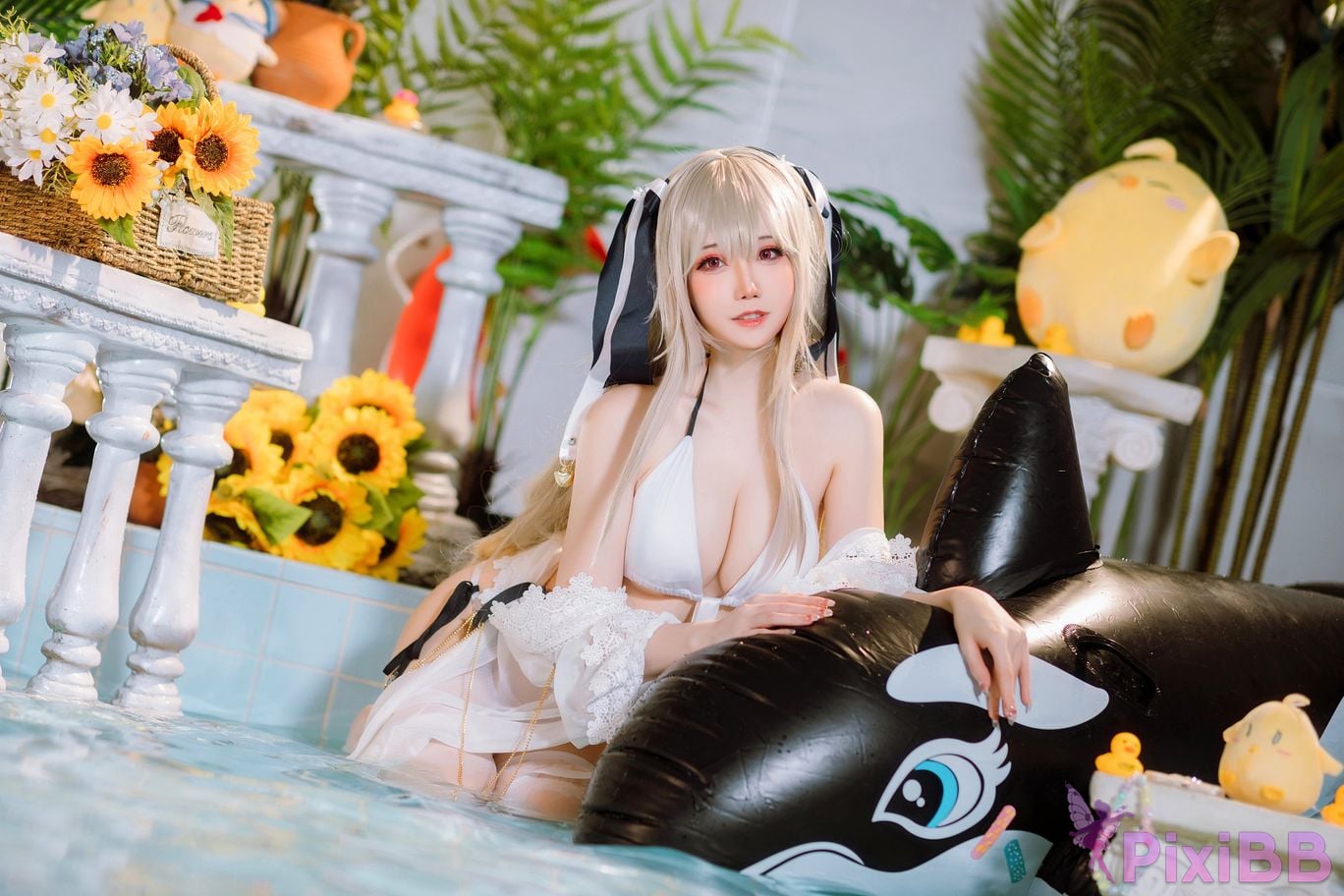 Cosplayer Braised carbon azur lane anchorage swimsuit PixiBB.COM 002