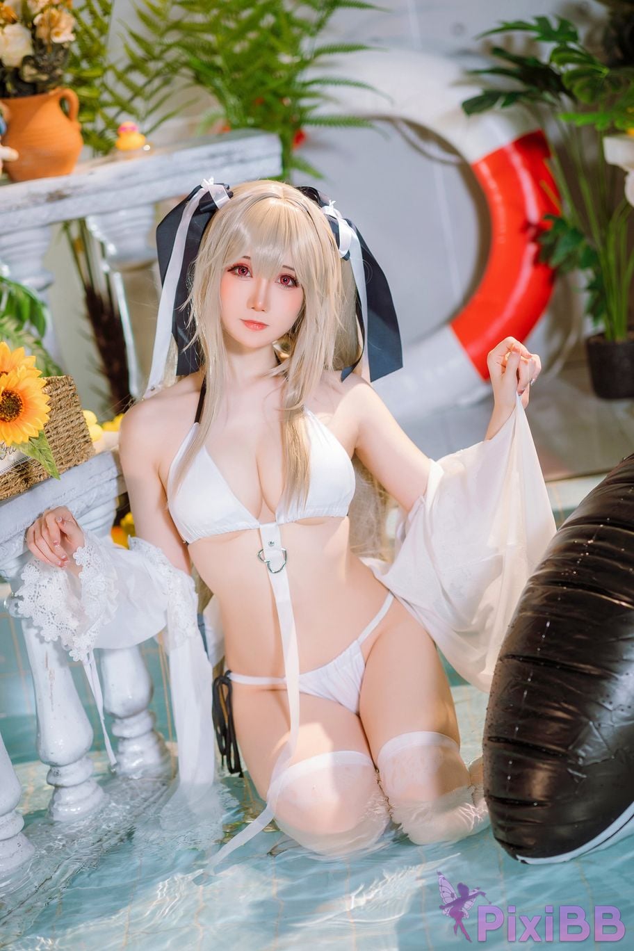 Cosplayer Braised carbon azur lane anchorage swimsuit PixiBB.COM 003
