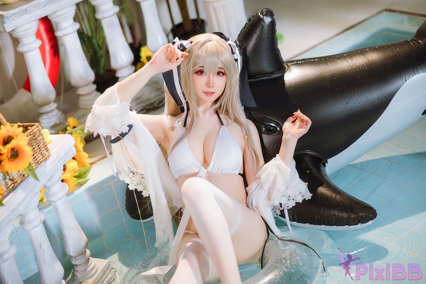 Cosplayer Braised carbon azur lane anchorage swimsuit PixiBB.COM 007