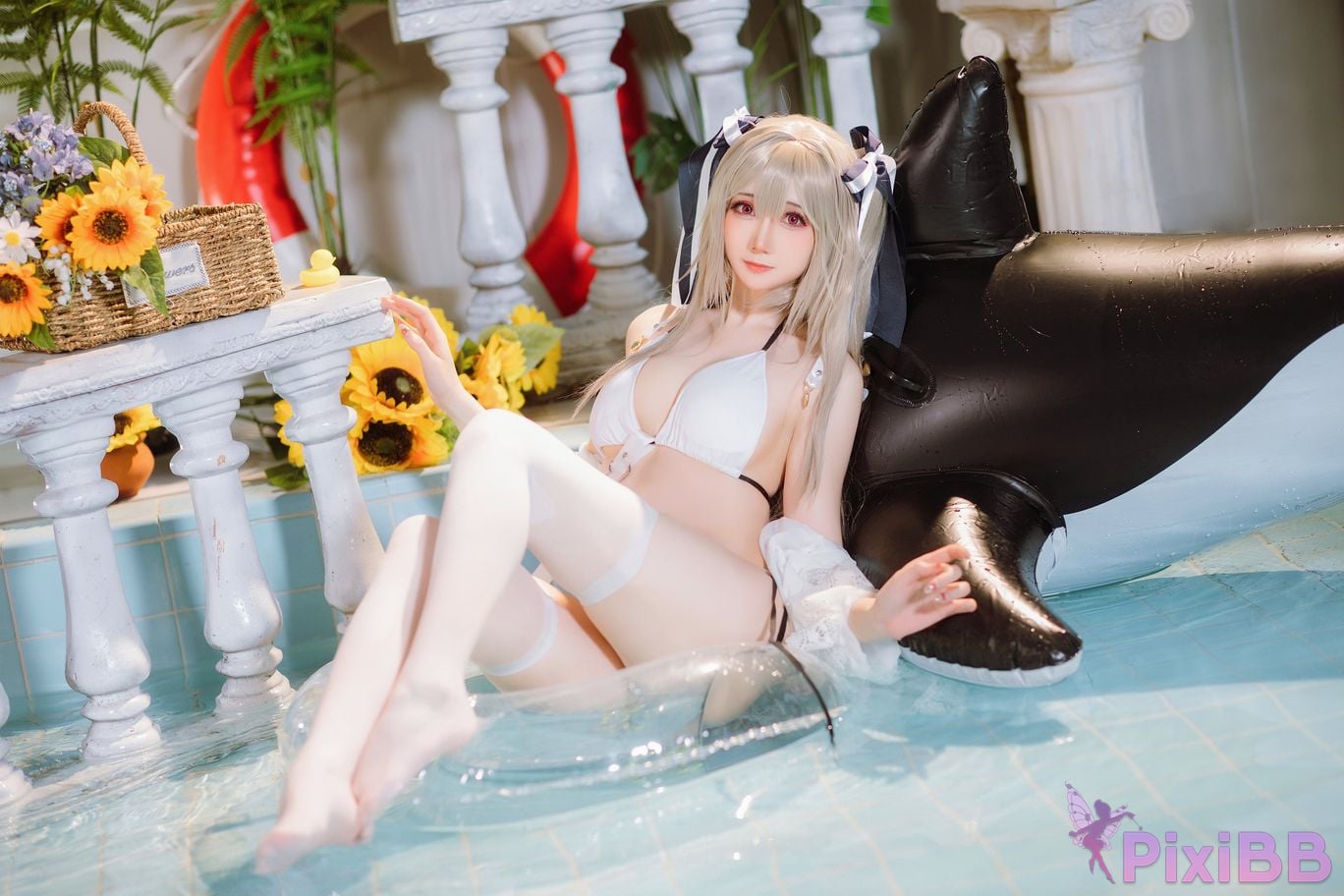 Cosplayer Braised carbon azur lane anchorage swimsuit PixiBB.COM 008