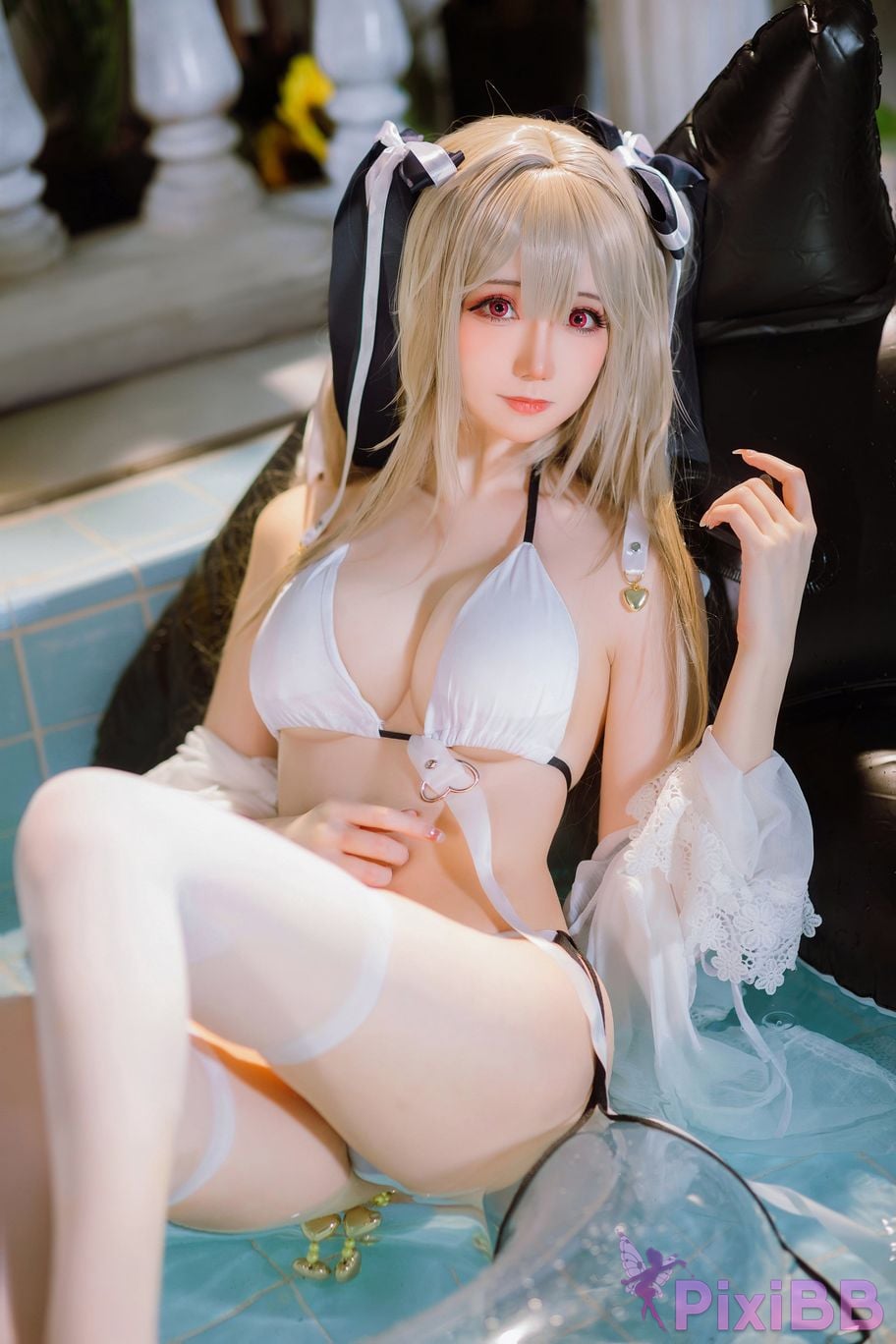 Cosplayer Braised carbon azur lane anchorage swimsuit PixiBB.COM 009