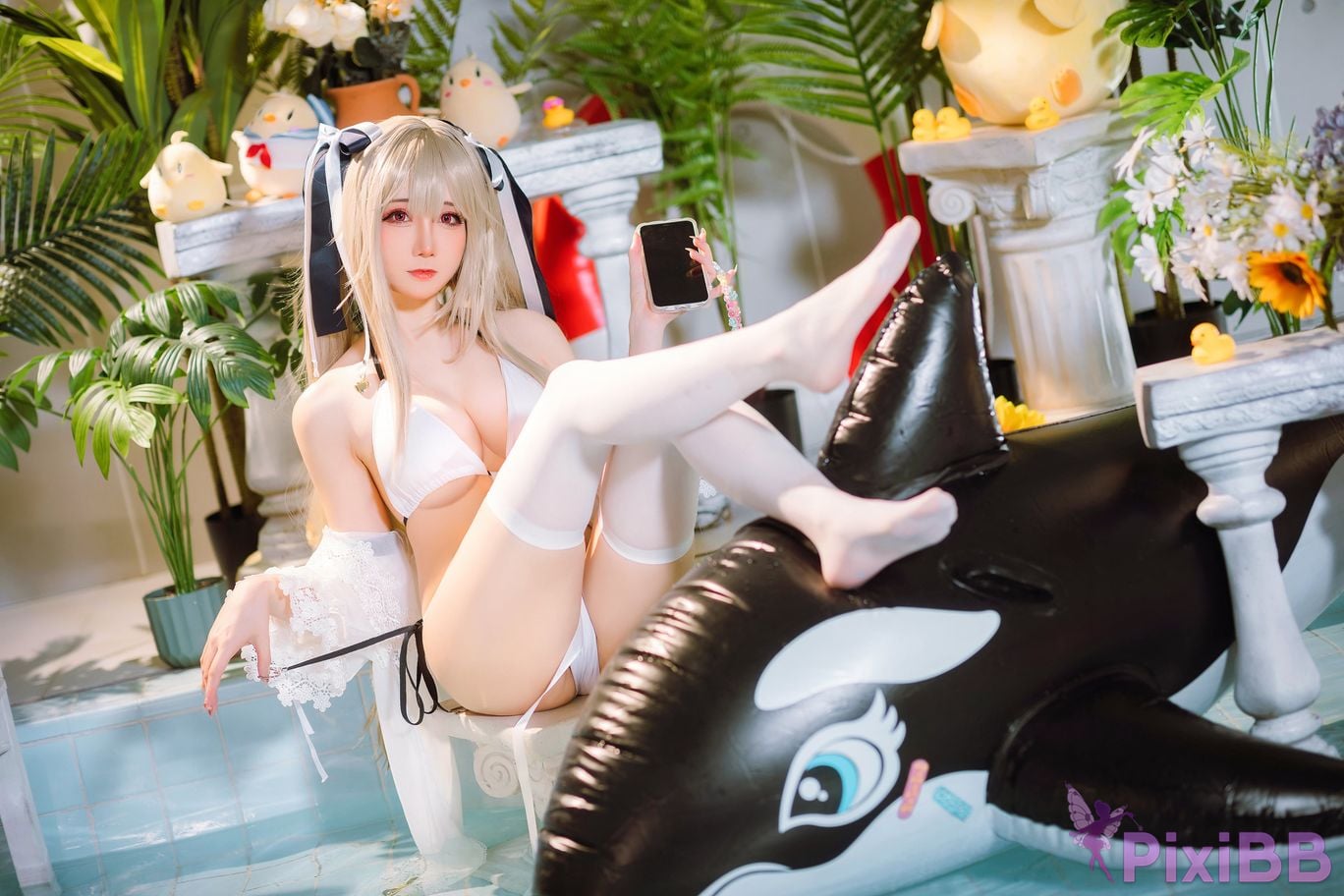 Cosplayer Braised carbon azur lane anchorage swimsuit PixiBB.COM 010