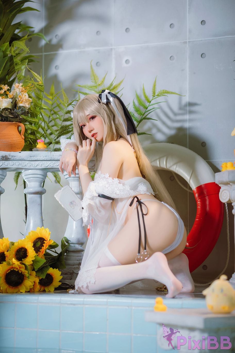 Cosplayer Braised carbon azur lane anchorage swimsuit PixiBB.COM 017