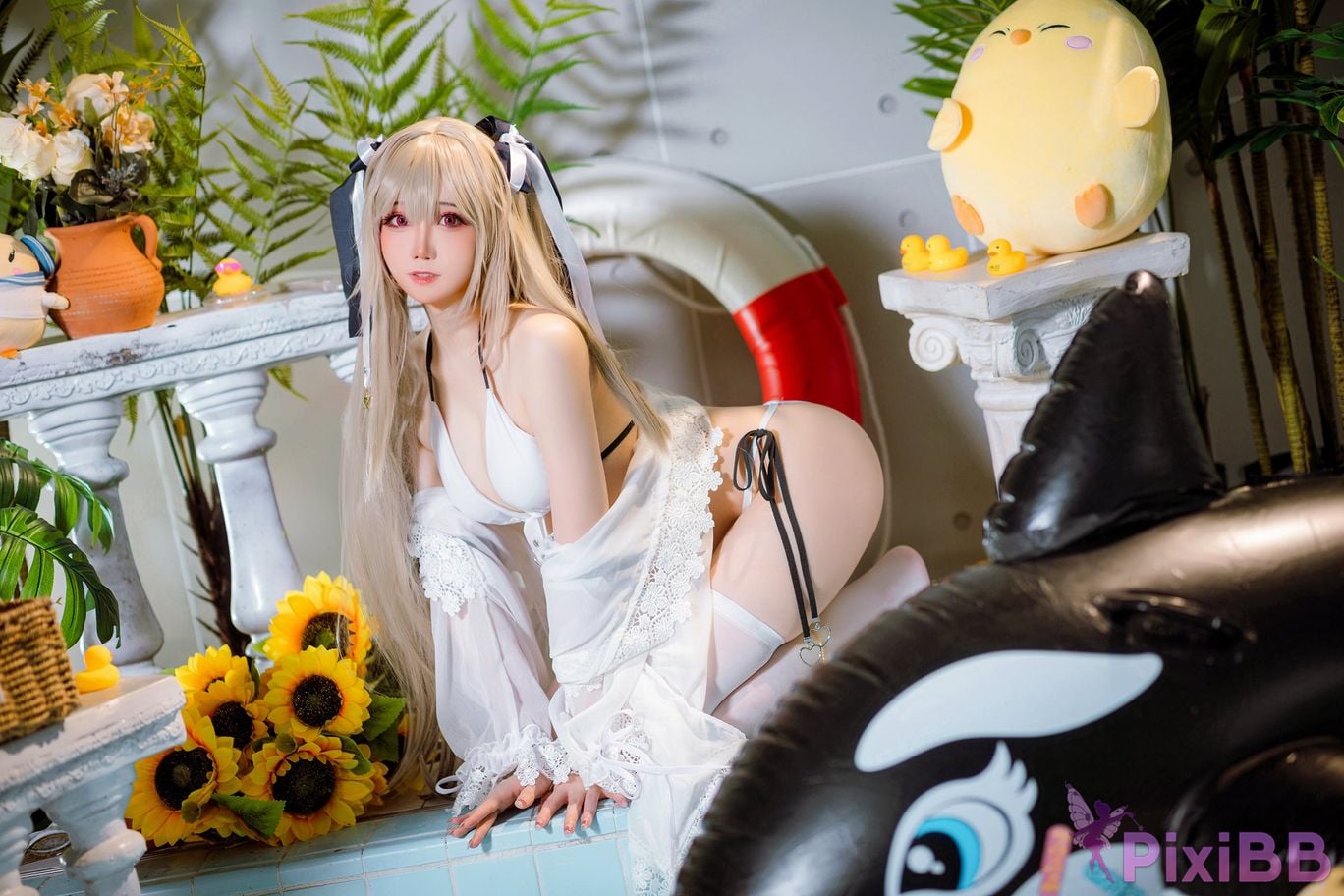 Cosplayer Braised carbon azur lane anchorage swimsuit PixiBB.COM 018