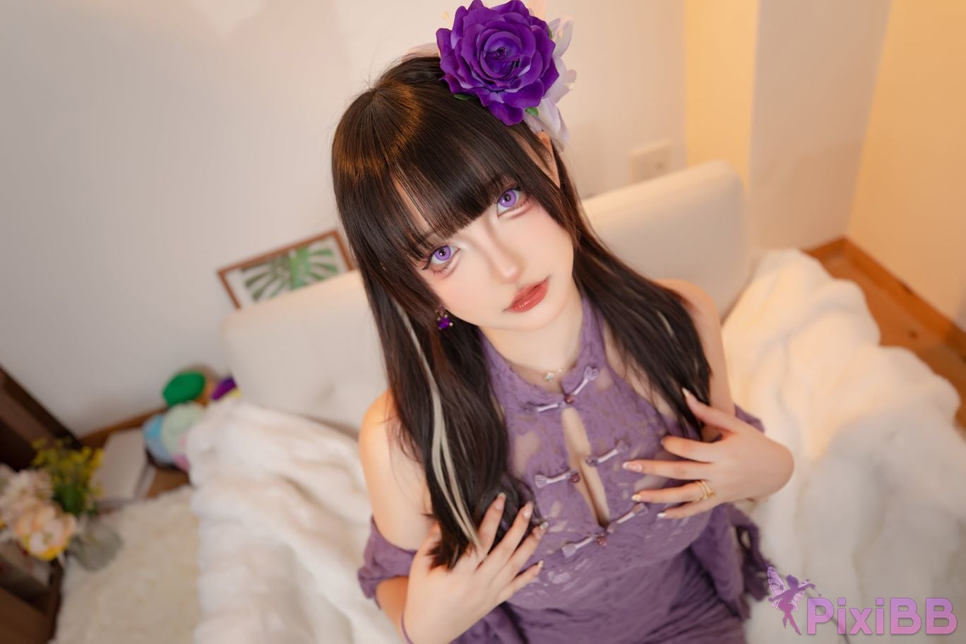 Cosplay Kagurazaka Mafuyu Purple Heart PixiBB.COM 027