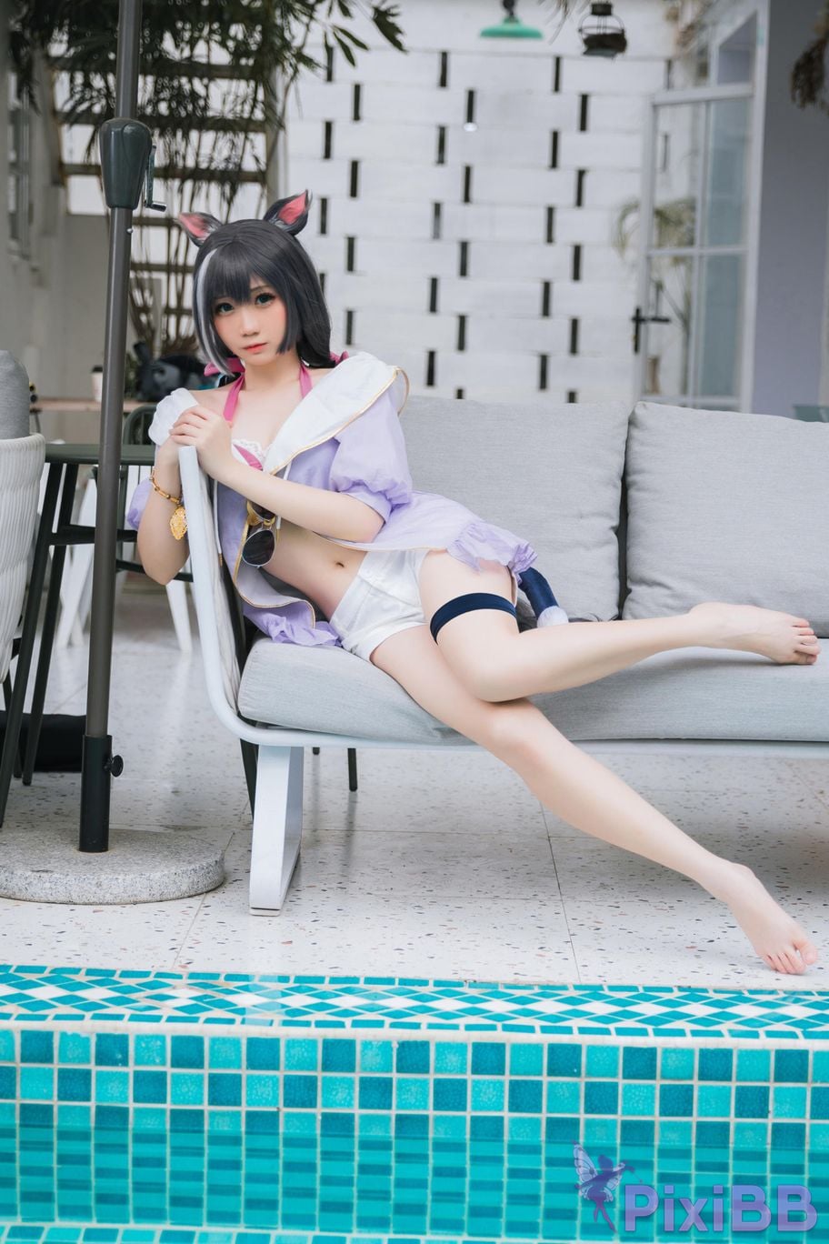 Cosplayer Braised carbon Princess Connect Kailu swimsuit PixiBB.COM 003