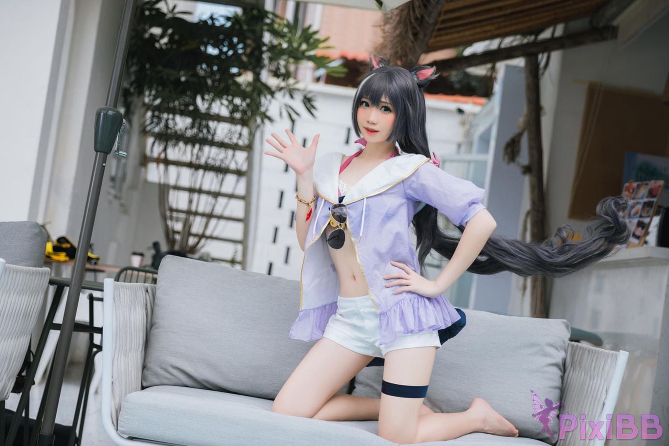 Cosplayer Braised carbon Princess Connect Kailu swimsuit PixiBB.COM 004