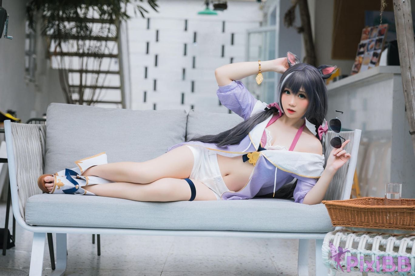 Cosplayer Braised carbon Princess Connect Kailu swimsuit PixiBB.COM 005