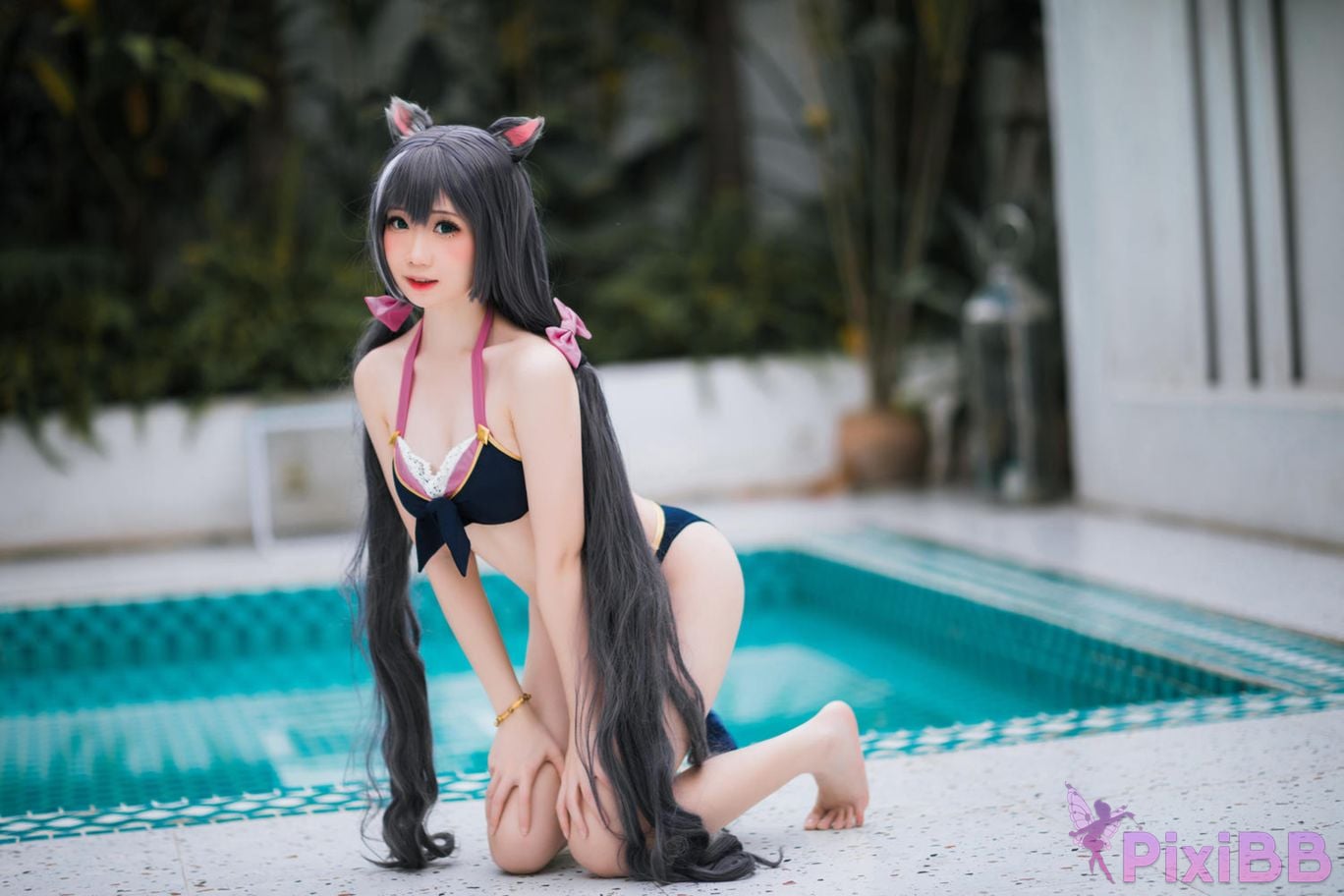 Cosplayer Braised carbon Princess Connect Kailu swimsuit PixiBB.COM 011