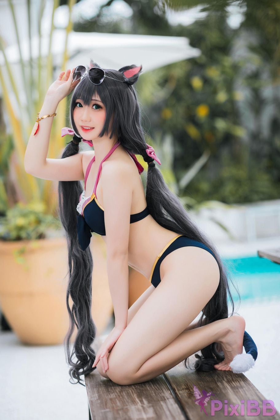 Cosplayer Braised carbon Princess Connect Kailu swimsuit PixiBB.COM 012