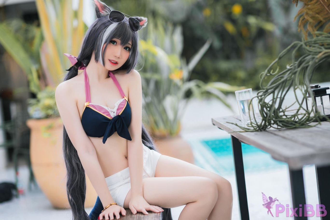 Cosplayer Braised carbon Princess Connect Kailu swimsuit PixiBB.COM 015