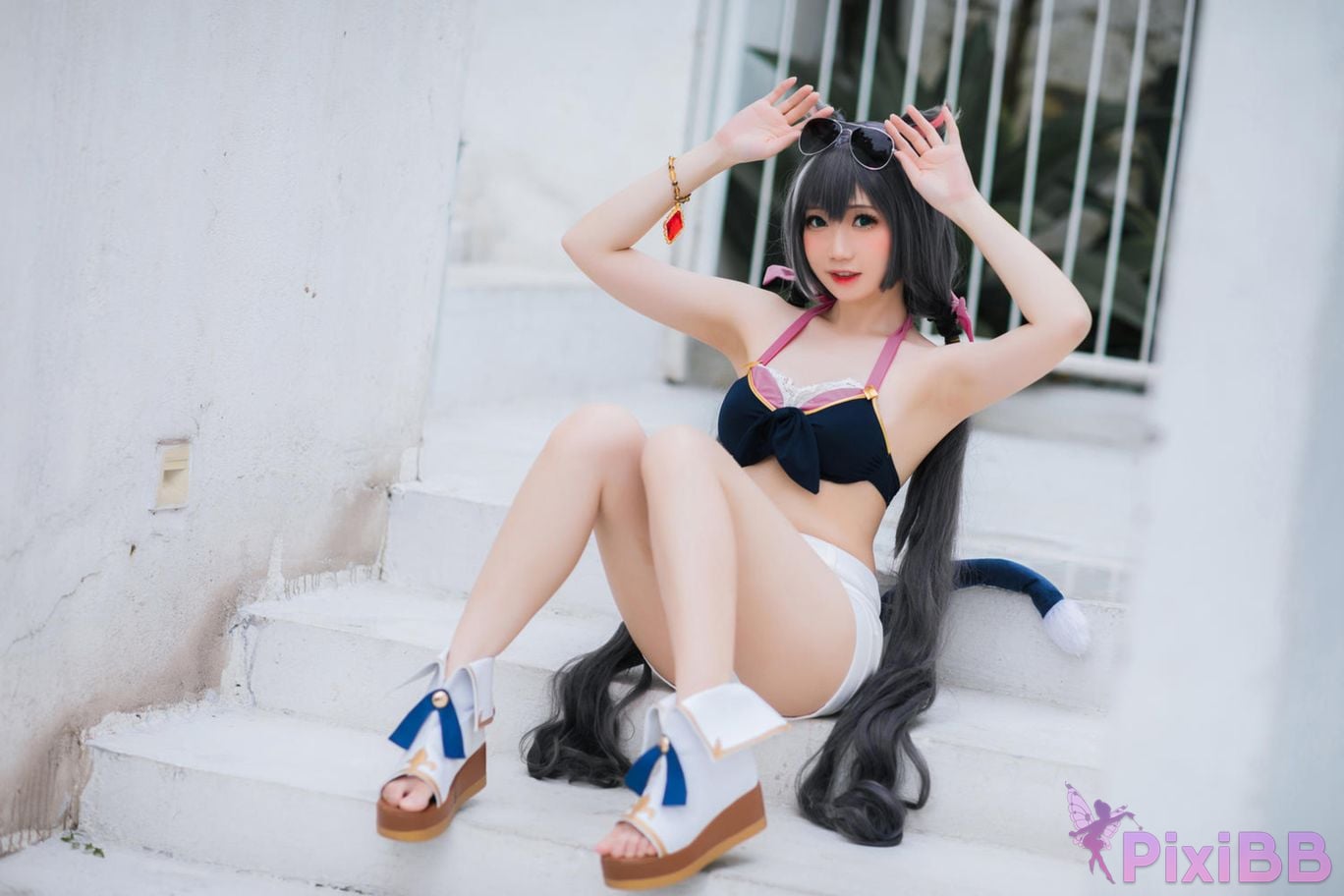 Cosplayer Braised carbon Princess Connect Kailu swimsuit PixiBB.COM 016