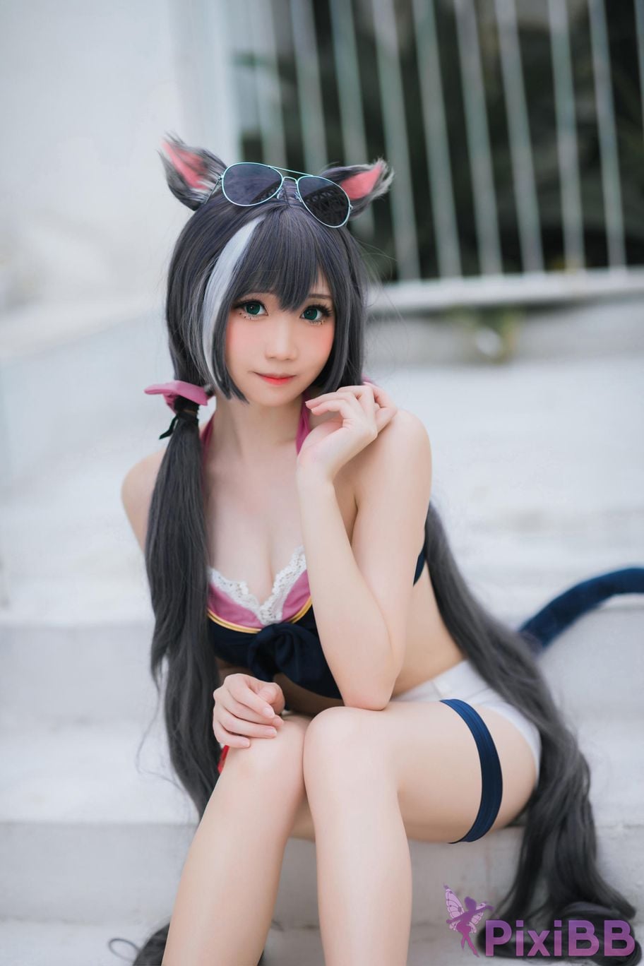 Cosplayer Braised carbon Princess Connect Kailu swimsuit PixiBB.COM 017