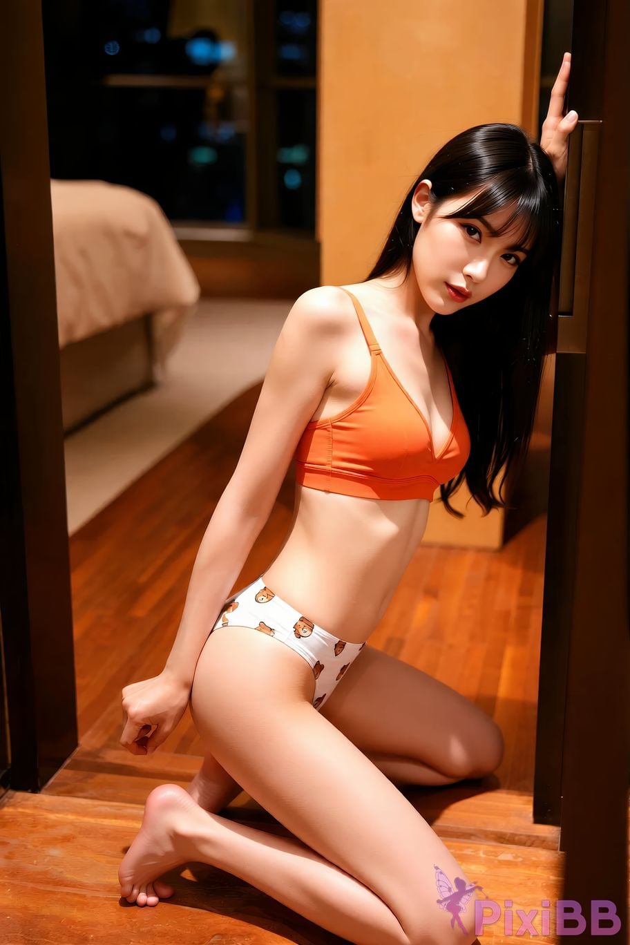 AIGirl Ming Zi Orange bra PixiBB.COM 072