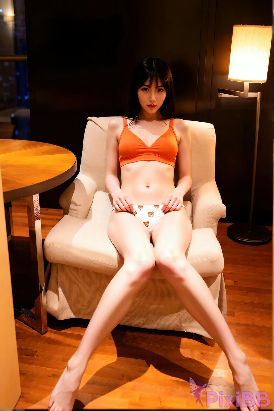 AIGirl Ming Zi Orange bra PixiBB.COM 076
