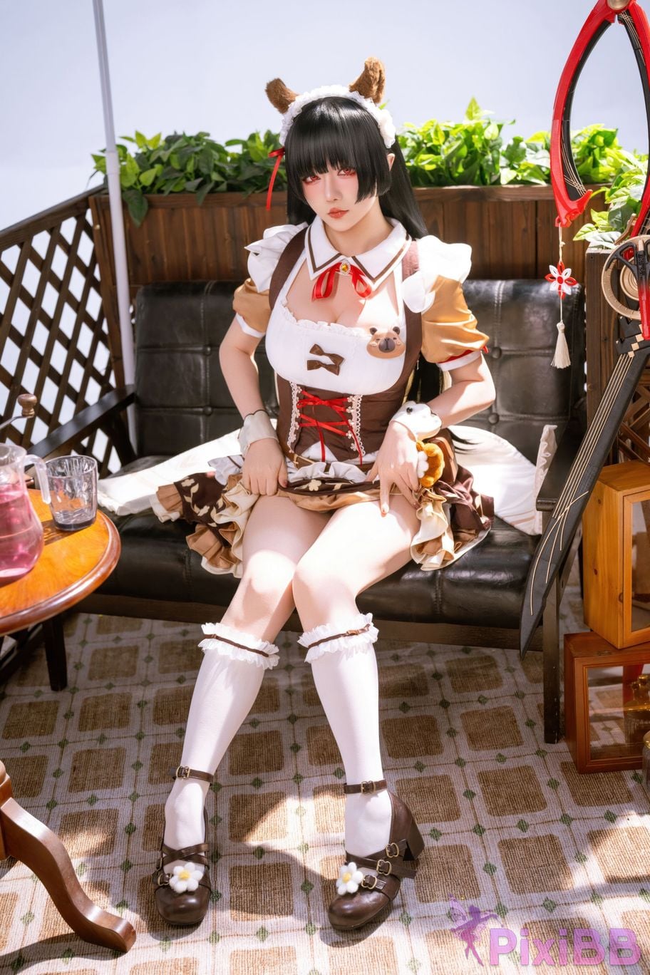 Cosplayer The star is late Hoshilily 2026 Year 04 monthly plan Ming Chao Chisaki Linked coffee maid PixiBB.COM 001