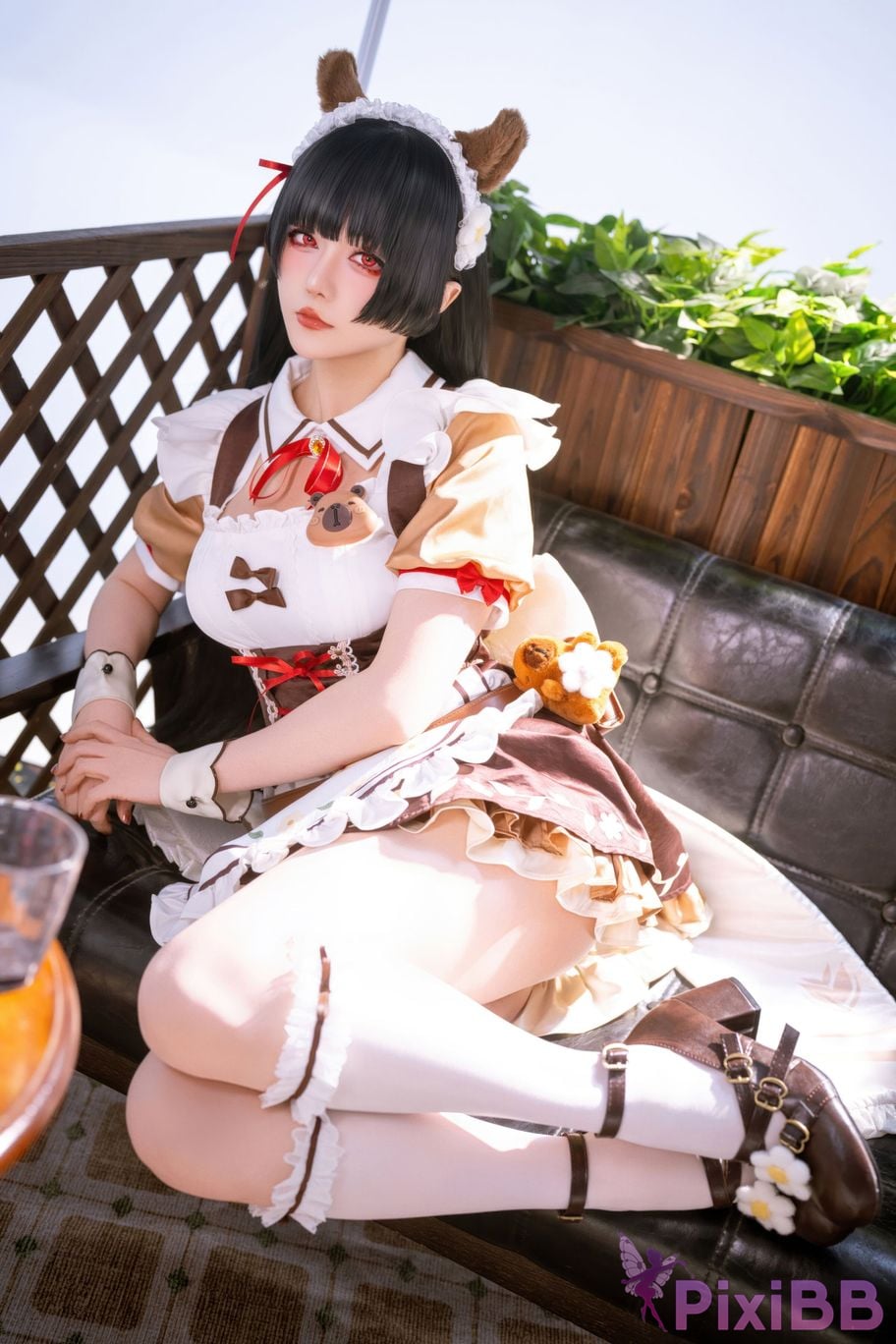 Cosplayer The star is late Hoshilily 2026 Year 04 monthly plan Ming Chao Chisaki Linked coffee maid PixiBB.COM 002