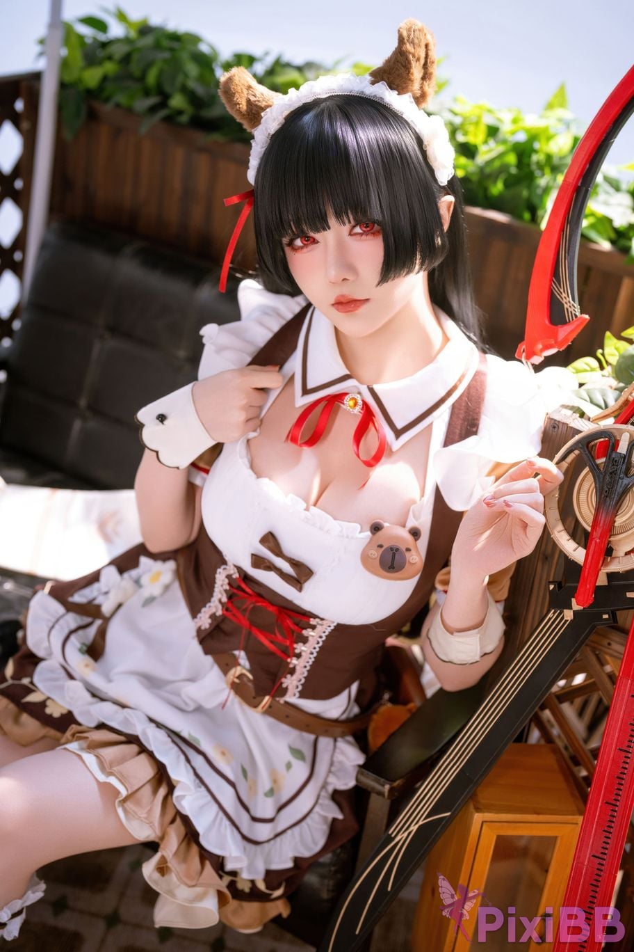 Cosplayer The star is late Hoshilily 2026 Year 04 monthly plan Ming Chao Chisaki Linked coffee maid PixiBB.COM 003