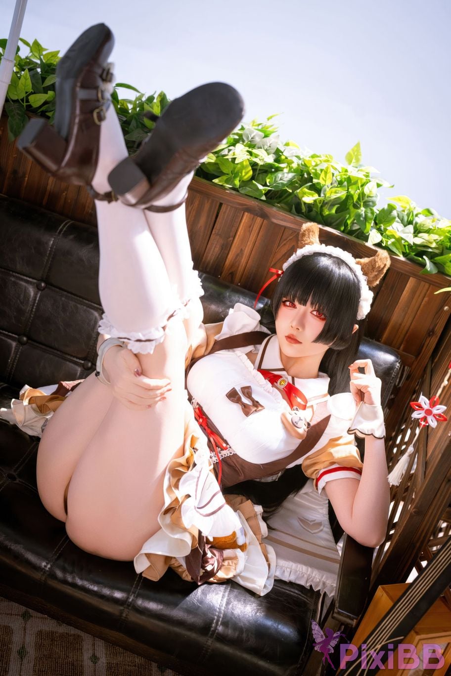 Cosplayer The star is late Hoshilily 2026 Year 04 monthly plan Ming Chao Chisaki Linked coffee maid PixiBB.COM 004