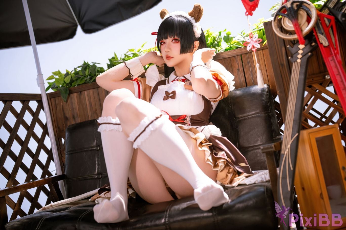 Cosplayer The star is late Hoshilily 2026 Year 04 monthly plan Ming Chao Chisaki Linked coffee maid PixiBB.COM 006