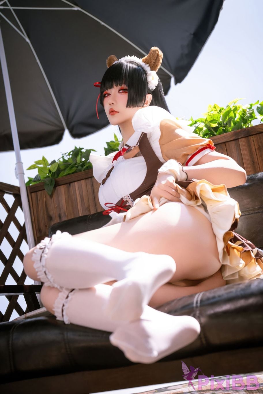 Cosplayer The star is late Hoshilily 2026 Year 04 monthly plan Ming Chao Chisaki Linked coffee maid PixiBB.COM 007