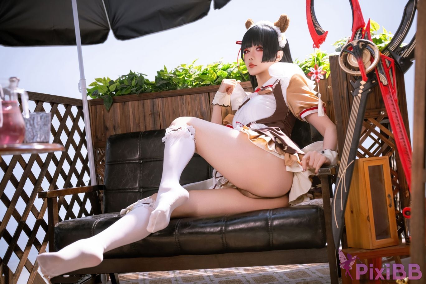 Cosplayer The star is late Hoshilily 2026 Year 04 monthly plan Ming Chao Chisaki Linked coffee maid PixiBB.COM 008