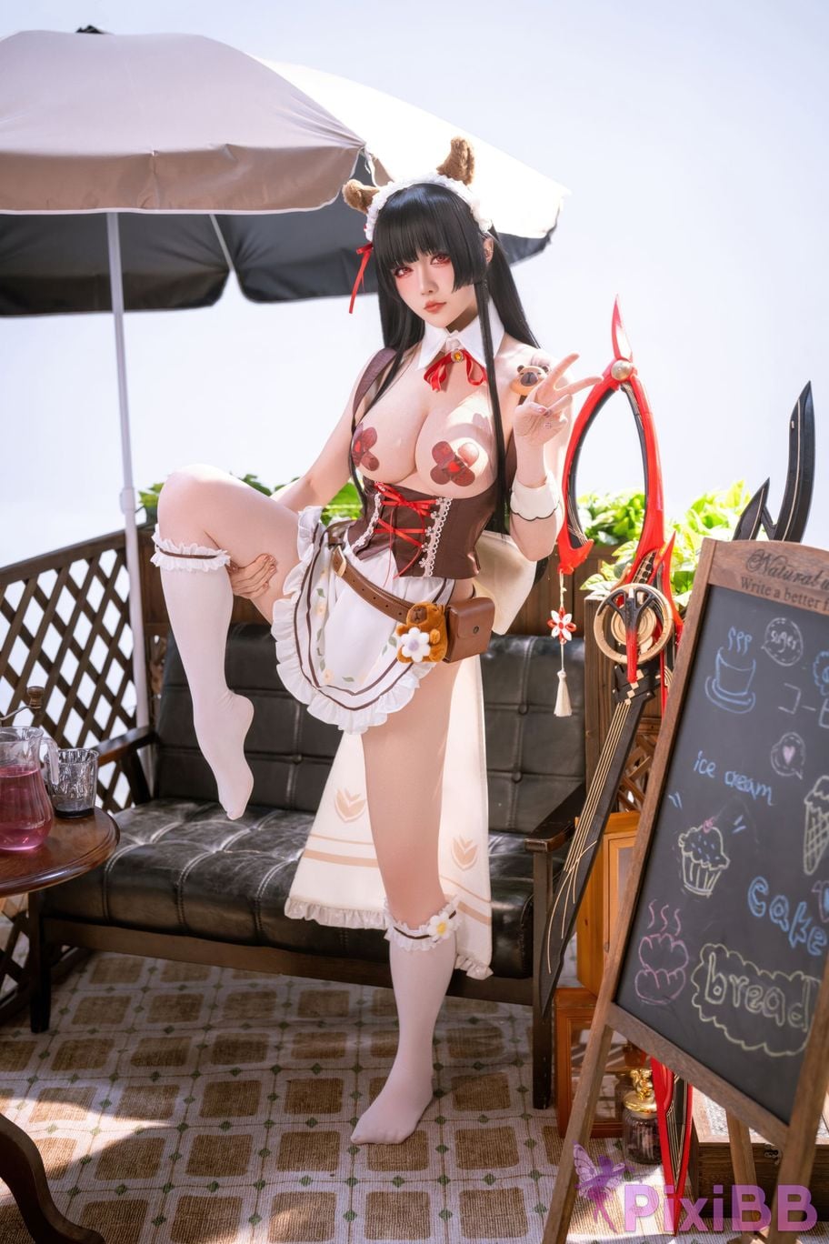 Cosplayer The star is late Hoshilily 2026 Year 04 monthly plan Ming Chao Chisaki Linked coffee maid PixiBB.COM 011