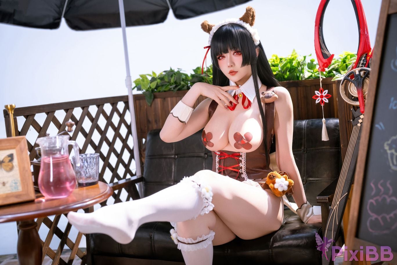 Cosplayer The star is late Hoshilily 2026 Year 04 monthly plan Ming Chao Chisaki Linked coffee maid PixiBB.COM 019