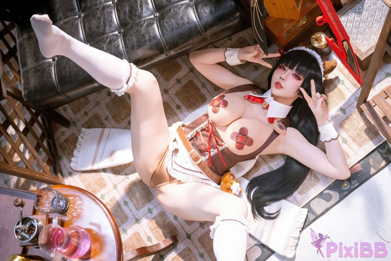 Cosplayer The star is late Hoshilily 2026 Year 04 monthly plan Ming Chao Chisaki Linked coffee maid PixiBB.COM 030