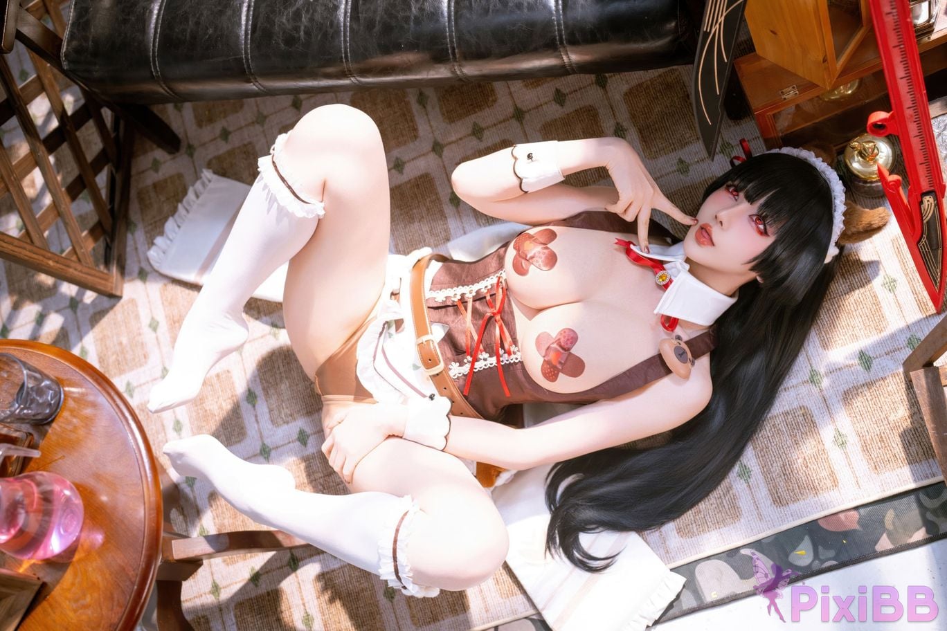 Cosplayer The star is late Hoshilily 2026 Year 04 monthly plan Ming Chao Chisaki Linked coffee maid PixiBB.COM 031