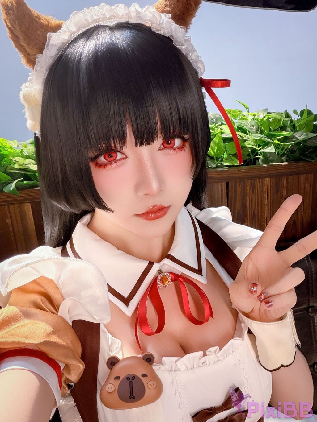 Cosplayer The star is late Hoshilily 2026 Year 04 monthly plan Ming Chao Chisaki Linked coffee maid PixiBB.COM 037