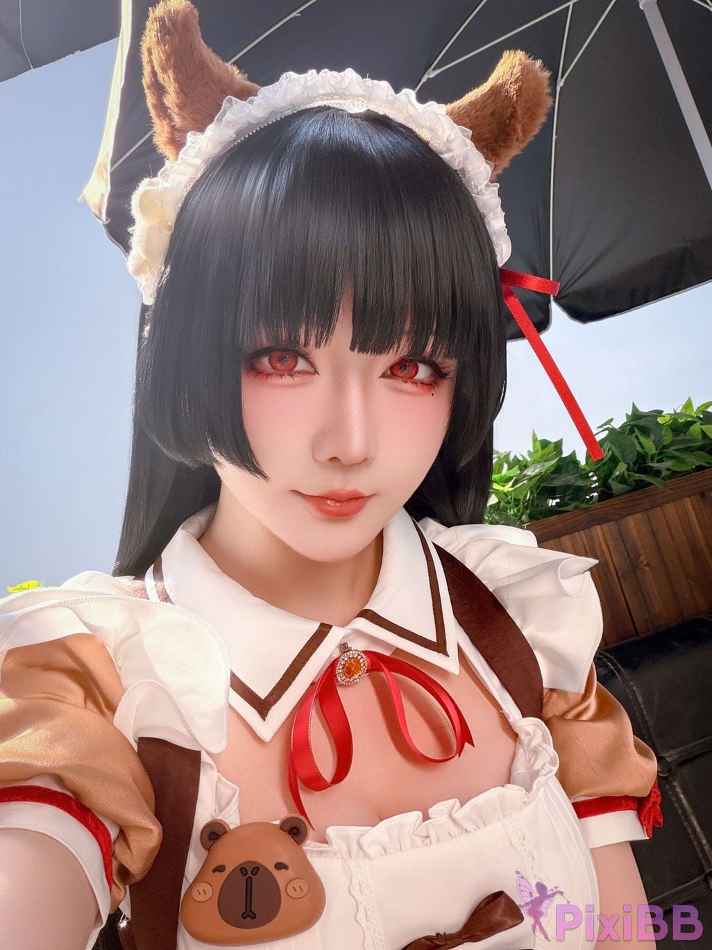 Cosplayer The star is late Hoshilily 2026 Year 04 monthly plan Ming Chao Chisaki Linked coffee maid PixiBB.COM 038