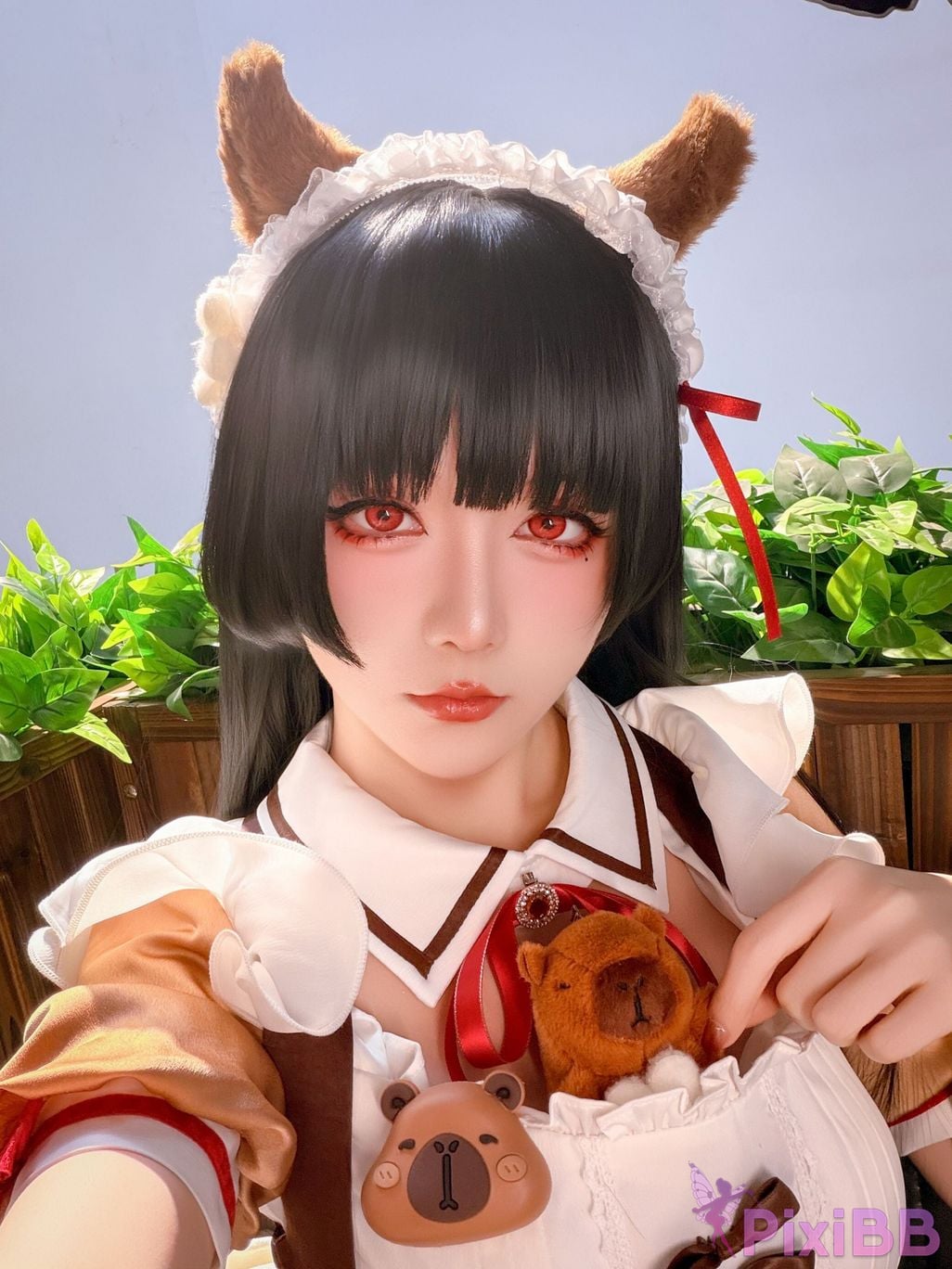 Cosplayer The star is late Hoshilily 2026 Year 04 monthly plan Ming Chao Chisaki Linked coffee maid PixiBB.COM 039