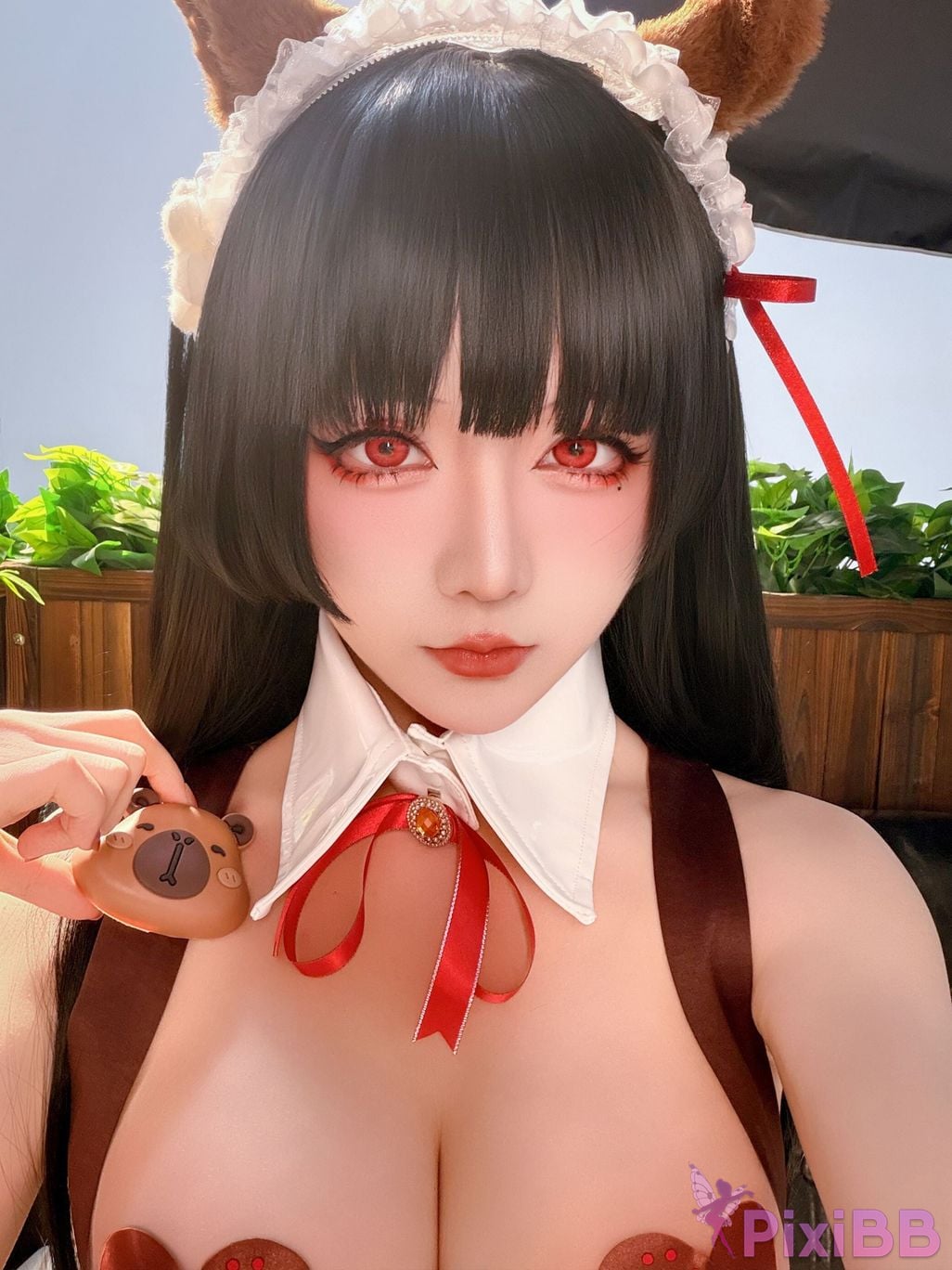 Cosplayer The star is late Hoshilily 2026 Year 04 monthly plan Ming Chao Chisaki Linked coffee maid PixiBB.COM 040