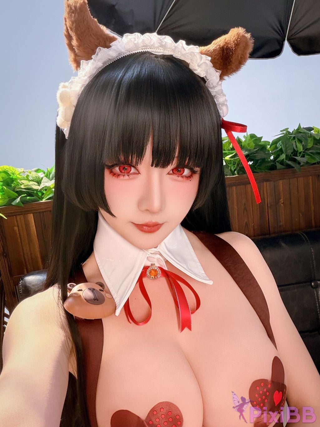 Cosplayer The star is late Hoshilily 2026 Year 04 monthly plan Ming Chao Chisaki Linked coffee maid PixiBB.COM 041