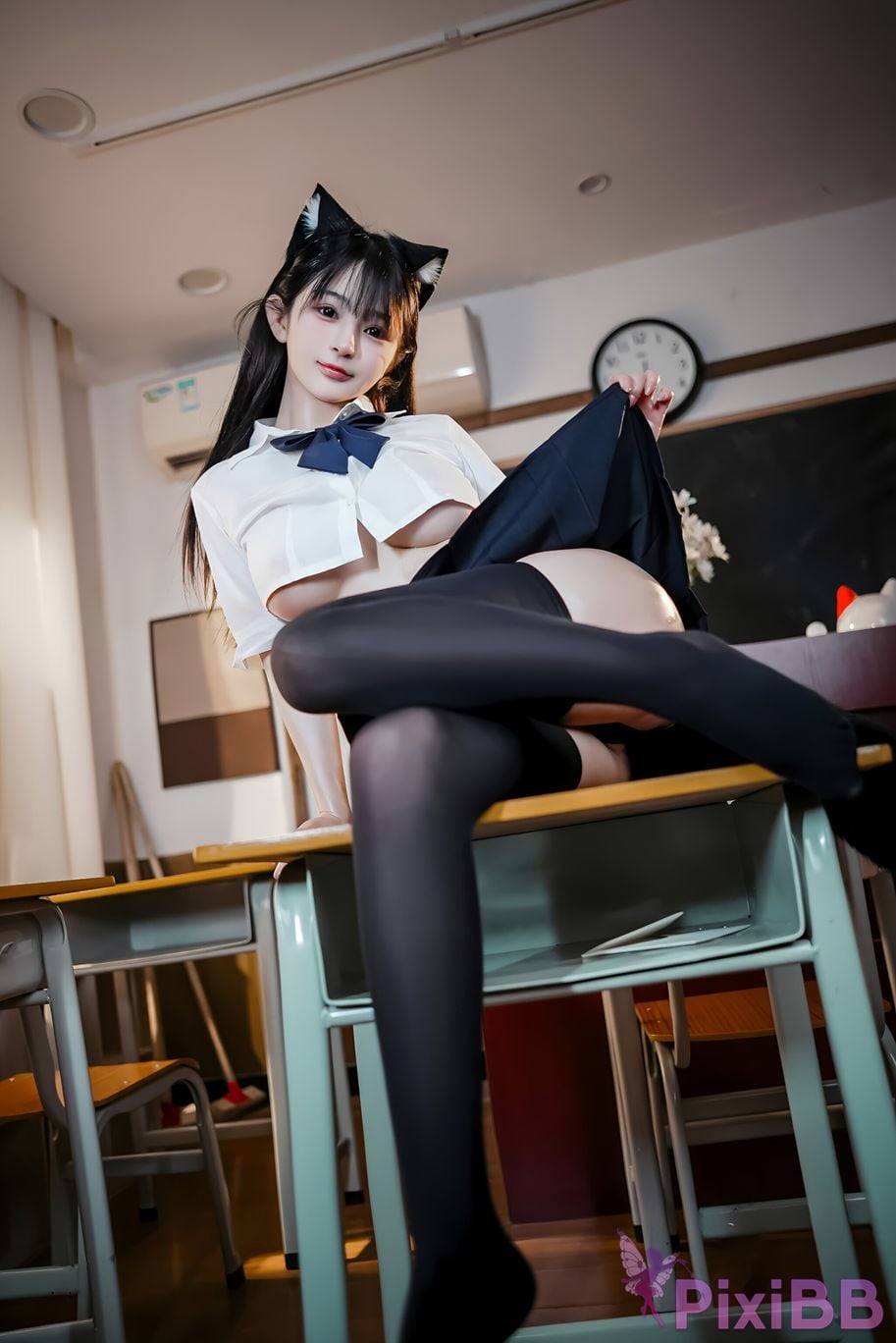 Cosplay Du jing Ningning JK Cat Ear PixiBB.COM 046