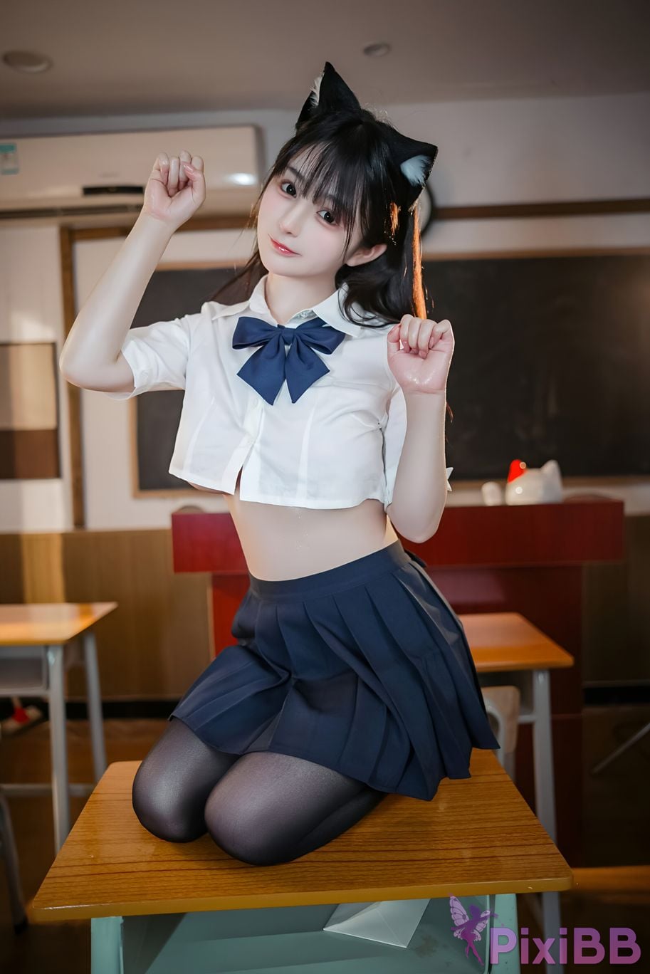 Cosplay Du jing Ningning JK Cat Ear PixiBB.COM 062