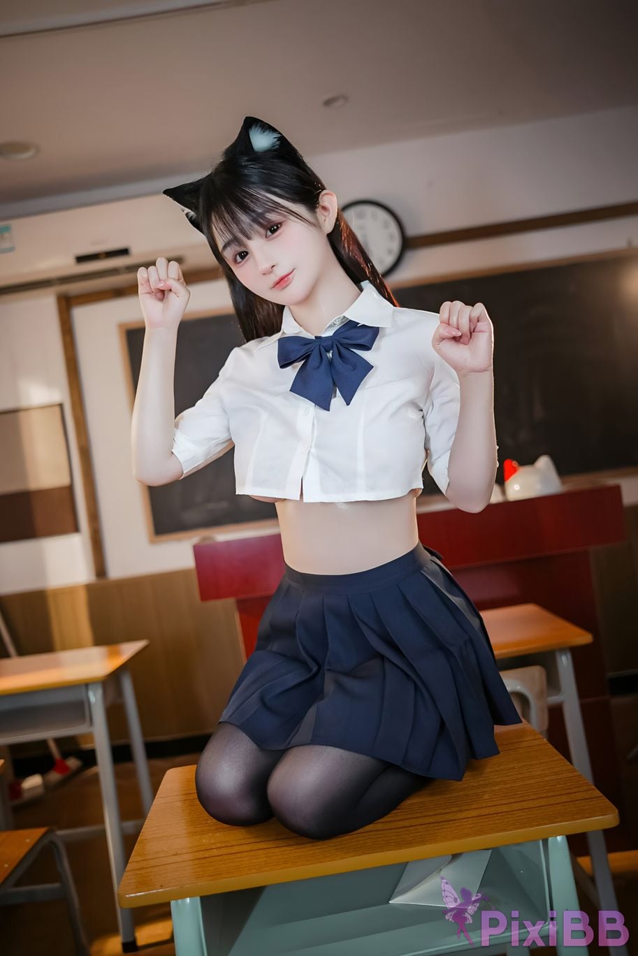 Cosplay Du jing Ningning JK Cat Ear PixiBB.COM 064