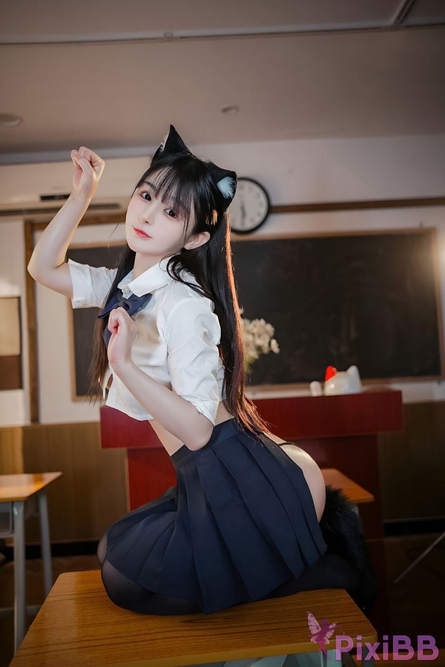 Cosplay Du jing Ningning JK Cat Ear PixiBB.COM 065