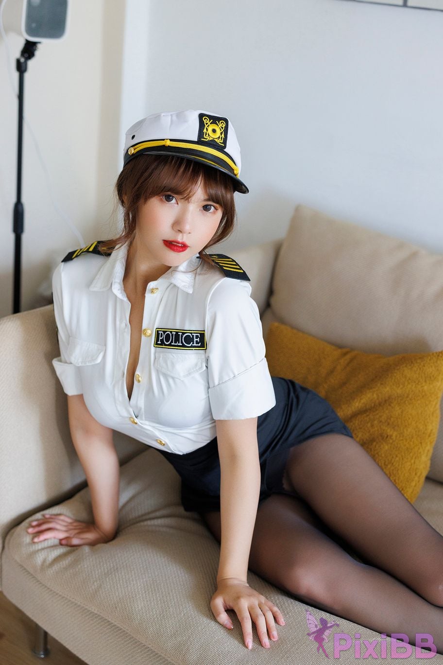 No watermark for in app purchases Zhang Si Yun Siyun XIUREN model policewoman black stockings PixiBB.COM 015