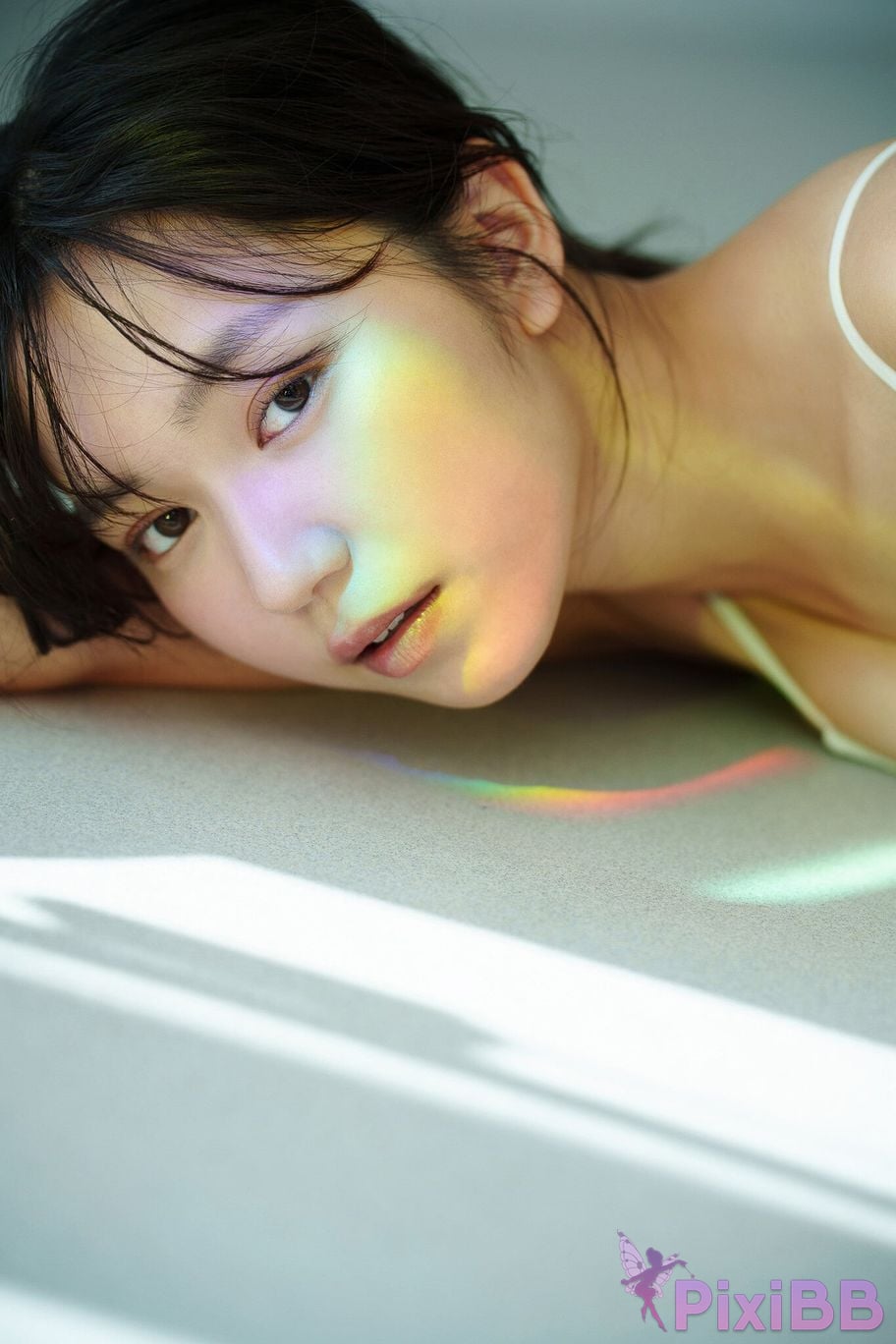 Japanese Idol Sayuri Date rainbow colored shower PARADE digital photo book PixiBB.COM 027