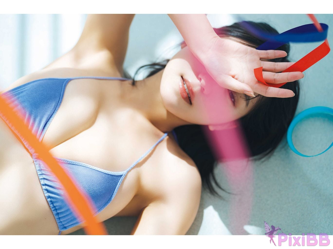 Japanese Idol Sayuri Date rainbow colored shower PARADE digital photo book PixiBB.COM 035