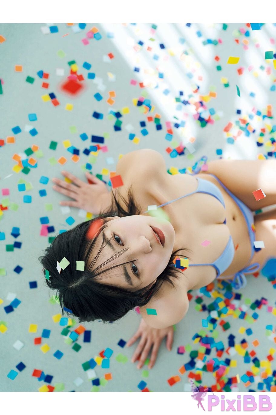 Japanese Idol Kawamichi Sara rainbow colored shower PARADE digital photo book PixiBB.COM 033